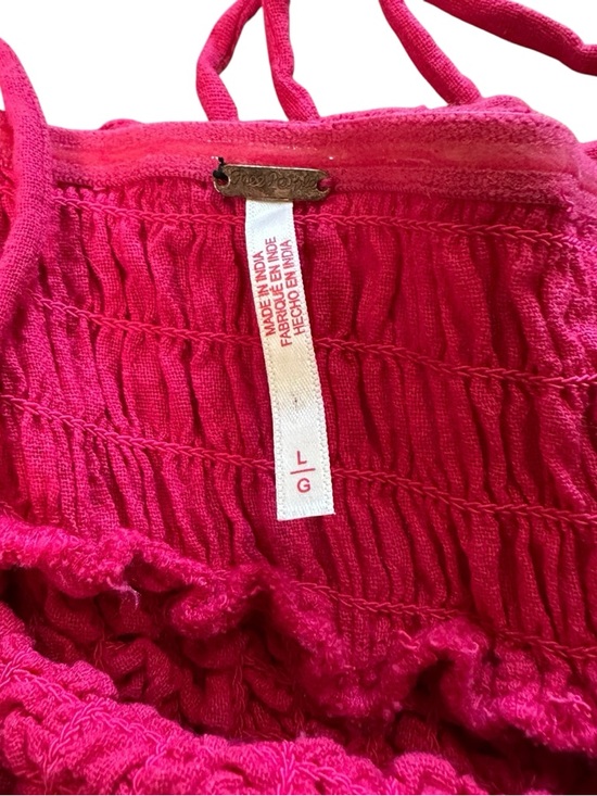 Free People Women’s L Pink Sparkling Moment Drop-Waist Cotton Midi Dress - Picture 8 of 10